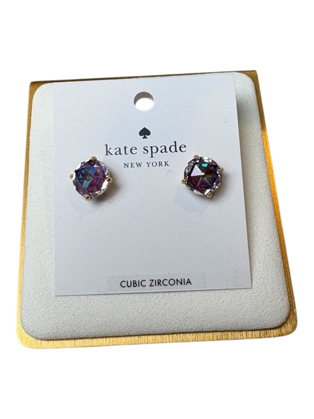 Kate Spade New York Cubic Zirconia Diamond Cut Post Earrings in Purple